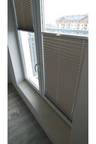 Kidmex Plise Black Out Katlanır Cam Balkon Perdesi 4 Renk - Ofis Perdesi - Mutfak Perdesi - Salon Perdesi