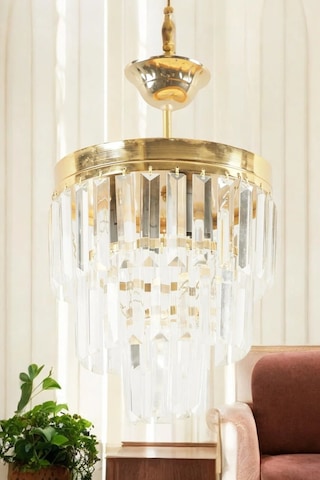 Lüks Gold Kristal Taşlı Modern Plafonyer Avize. Salon/mutfak/antr 1 Adet