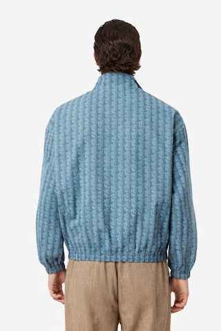 Lacoste Relaxed Fit Monogram Jacket Classic Fit Dik Yaka Logolu Sweatshirt Ceket Mavi Mavi