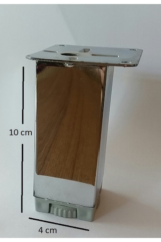 Eroğlu Metal Kare Mobilya Dolap Ayağı Yükseklik Ayarlı 10 CM 4 Adet