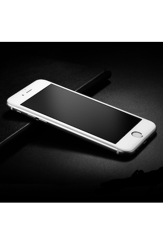 Apple Uyumlu iPhone 7 Plus Mat Ekran Seramik Tam Kaplayan Kırılmaz Cam Nano Ekran Koruyucu Beyaz