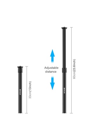 Sones Puluz Teleskopik Uzatma Merkezi Şaft Çubuğu Monopod Tutucu, Çubuk Uzunluğu: 33-60cm Siyah