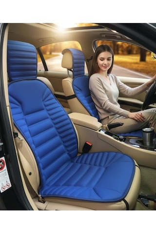 Fiat Egea Uyumlu Mavi Koltuk Kılıf Koruyucu Minderi Ön 2li Minder Ortopedik Lüks