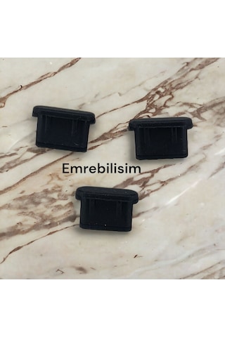 Xiaomi 14 T Pro Uyumlu Type-c Toz Ve Kir Önleyici Şarj Soketi Koruyucu Tıpa Slikon 3 Adet Siyah Emr
