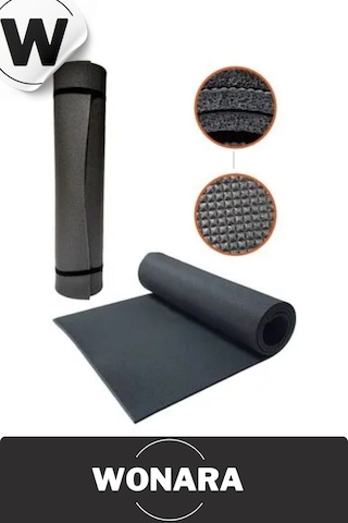 Pratik Taşıma Askılı Kaymaz Yüzeyli Çift Yönlü Fitness Yoga Matı Kamp Çadır Spor Minderi 183x61 Cm Çok Renkli