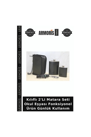 Kılıflı 2'li Matara Seti Okul Eşyası Fonksiyonel Ürün Günlük Kullanım Çok Renkli