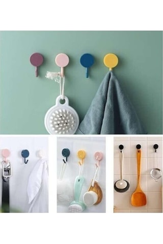 Kendinden Yapışkanlı Renkli Duvar Askısı Çok Renkli