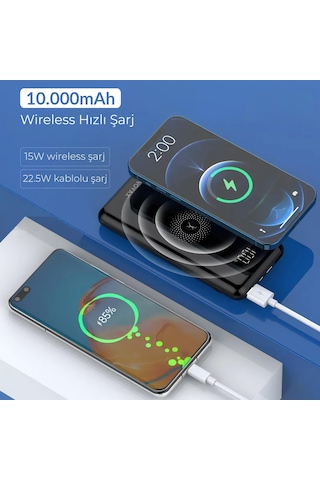 Woyax by Deji Powerbank 10000mAh 22.5W Kablosuz Hızlı Taşınabilir Şarj Cihazı