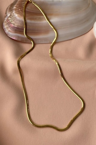 Zümrüt Sarraf 14 Ayar Yeşil Altın Kadın Tondo Ezme Zincir Kolye N11.47503