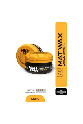 M1 Argan Özlü Mat Görünümlü Saç Şekillendirici Wax - 100 Ml