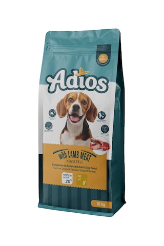 Adios Kuzu Etli Yetişkin Köpek Maması 15 KG