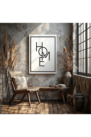 Dekoratif Home Yazı Kanvas Duvar Tablo