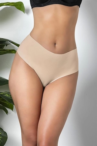Fevien 3'lü Paket Dikişsiz, İz Yapmaz, Lazer Kesim, Yüksek Bel Slip Külot Cappucino Brf21263 Cappucino