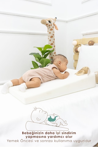 Mordesign Bebek Reflü Yatağı, Yıkanabilir Fermuarlı Tasarım, Yenidoğan Güvenli Yatış , Lyon Serisi Kırık Beyaz Zg989-2