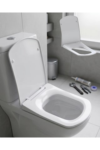 Universal Klozet Kapağı Yavaş Kapanan Sessiz Sistem Kolay Kurulum Açık Gri