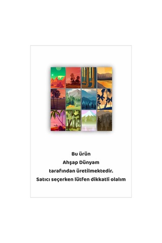 12 Parça Renkli Doğa Manzara Resimleri Çerçeve Görünümlü Mdf Tablo Duvar Süsü Hediyelik Eşya Manzara Çok Renkli - 670751900 Çok Renkli