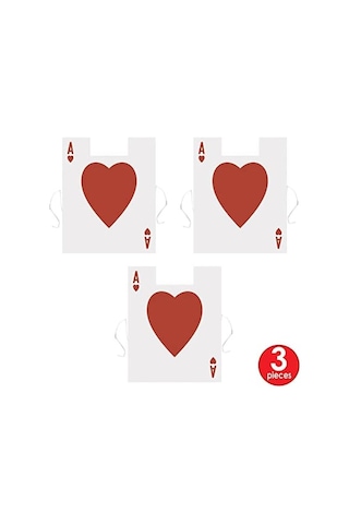 Beistle Kırmızı/beyaz, Casino Parti Malzemeleri, Cadılar Bayramı Ve Tiyatro Kostümleri, Fantasy Magic Land Kostüm Aksesuarları 3 Parça Plastik Kart Takım Yelekler Antrasit