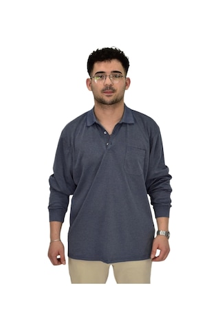 Dynamo Erkek Büyük Beden Mevsimlik Polo Yaka Sweatshirt 1-6830 Bgl-st04415 Lacivert