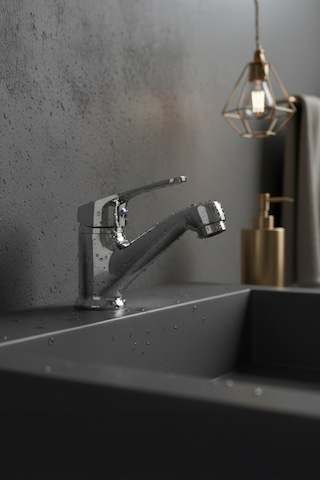 Decordem Banora Liza, Krom Küçük Lavabo Bataryası, Paslanmaz Pirinç Gövde, Su Tasarruflu Perlatörlü Musluk Krom