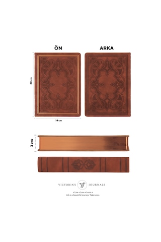 Victoria's Journals Vintage Old Book Defter Kahve 14x20 Diğer