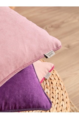 Violet Kiss 3'lü Kırlent Kılıf Seti Pudra