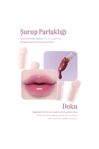 Pigmentli, Parlak Bitişli Dolgunlaştırıcı Lip Gloss Clıo Volumate Gloss 206 Grape Syrup