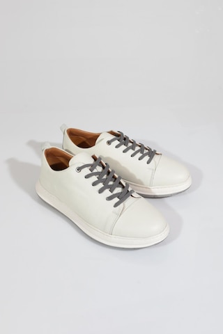 Dgn 20332 Erkek Bağcikli Sneaker Ayakkabi Kirli Beyaz
