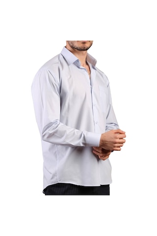 Dicotto Açık Mavi Büyük Beden Rahat Kesim Cepli Uzun Kol Regular Fit Erkek Gömlek - 150-3 001