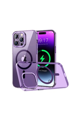 Piili Apple iPhone Uyumlu 14 Military Magsafe Kılıf Mor Çok Renkli