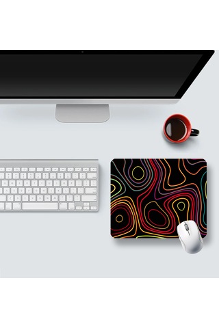 Colored Topography Map 22x18cm Mp372218 İlyuka Mini Boy Mousepad