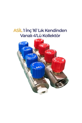 1'inç 16 Lık Kendinden Vanalı 4'lü Kollektör Takıl Halinde Satılır 2 Adet Kırmızı-mavi Diğer