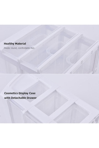 Novahub Toz Geçirmez Kozmetik Kutusu Çekmece Tarzı Ruj Cilt Ürünleri Rafı Beyaz Orta Beyaz Beyaz