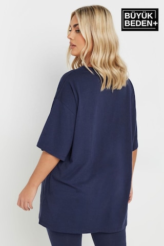 Superlife Kadın Büyük Beden Yelken Baskılı 3xl-6xl Bisiklet Yaka Tshırt Spr26btsk510-11 Lacivert