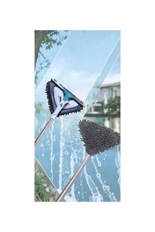 Tak Çıkar Lüx Camçekli Üçgen Mop Cam, Fayans, Duvar Ve Zeminler İçin Mikrofiber Temizlik Seti Süpe