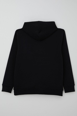 Breeze Erkek Çocuk Sweatshirt A Harfi Yazı Nakış Armalı 9-14 Yaş, Siyah Siyah