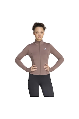 Adidas Kadın Ceket 3-strıpes Studıo Zip Through Jacket Ky7998 Kahverengi