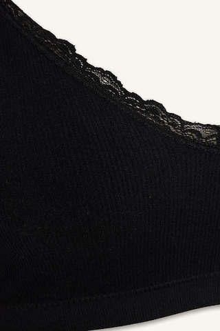 Defacto Dantel Detaylı Çıkarılabilir Kap Çıkarılabilir Pedli Balensiz Tişört Bra G1704ax26spbk81 Siyah-bk81