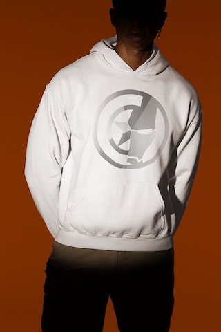 Sevbano Kaptan Amerika X Iron Man Baskılı Unisex Oversize Avengers Hoodie Beyaz