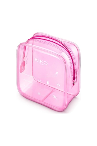 Kiko Mini Pochette 01 03 White Chalk Makyaj Çantası Pembe