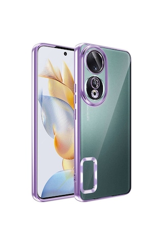 Honor 90 Kılıf Kamera Korumalı Logo Gösteren Zore Omega Kapak Lila