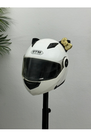 Motor & Motosiklet Gold Fiyonklu Siyah Kedi Kulak Kask Dış Aksesuarı Diğer