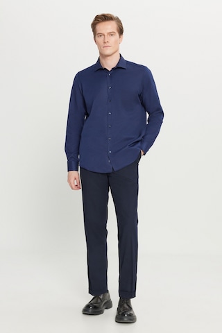 AC&Co / Altınyıldız Classics Erkek Lacı Pamuklu Tailored Slim Fit Dar Kesim Klasik Yaka Armürlü Cepli Gömlek Lacı