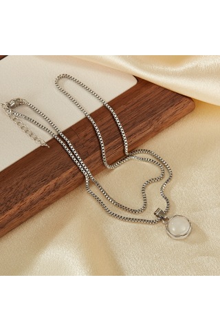 Sones Opk Gdx126 Yuvarlak Bakır Kolye Paslanmaz Çelik Zincir Çok Renkli