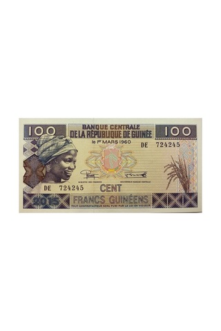 Yeni Gine 100 Cent Francs Yabancı Kağıt Para Çil Unc Koleksiyon Para