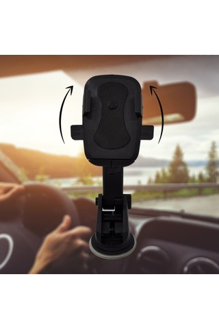 360 Derece Dönen Torpido Üstü Uzunluk Ayarlamalı Vantuzlu Telesko Çok Renkli