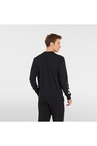 Hummel Elemental Erkek Siyah Yuvarlak Yaka Sweatshirt Siyah
