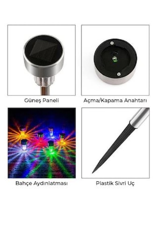 Bood Bs-80 Solar Bahçe Aydınlatması Güneş Enerjili Led Dekoratif Dış Mekan Lamba 1