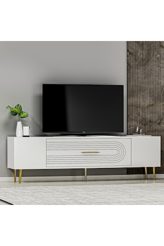 Dekol3ct Tv Sehpası Beyaz-altın