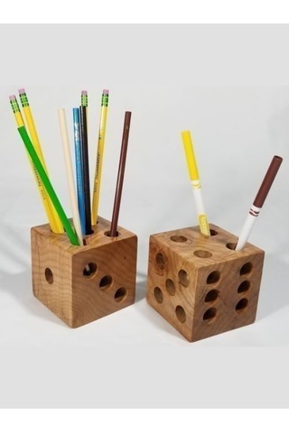 Zar Şeklinde Ahşap Kalemlik / Makyaj Fırçalık