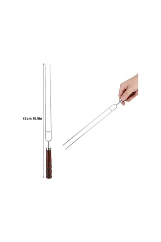 Sones Paslanmaz Çelik Barbekü Şişleri Barbekü Çatal U-şekilli Barbekü Çatalı, Özellikler: Renk Kutusunda 6 Adet Çok Renkli